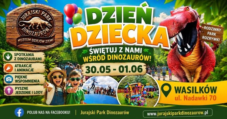 Dzień Dziecka w Jurajskim Parku Dinozaurów – 3 dni rodzinnej przygody wśród dinozaurów!