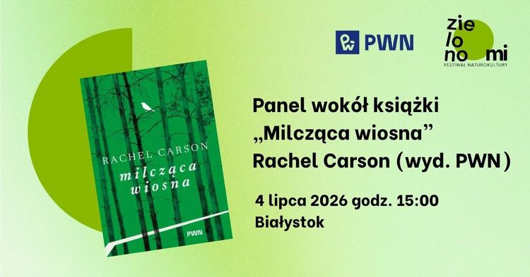 Panel wokół przełomowej książki „MILCZĄCA WIOSNA” Rachel Carson (wyd. PWN) na Festiwalu Zielono Mi!